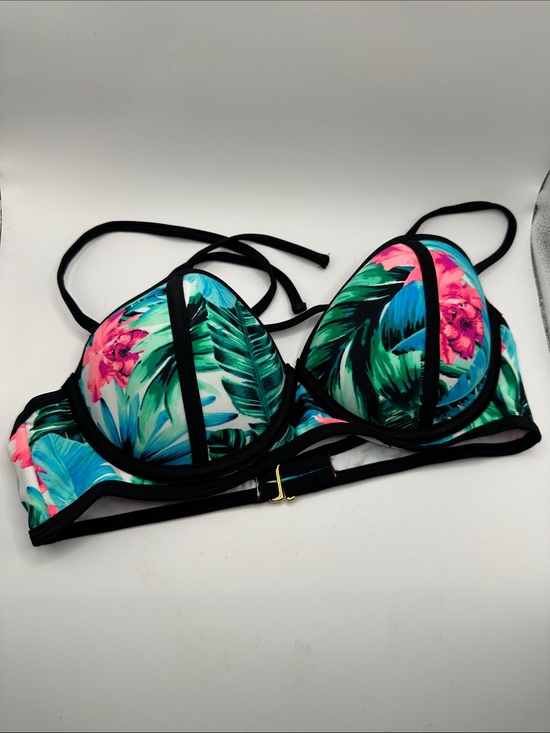 Other - Women’s Tropical Print Underwire Bikini Top - Black Trim